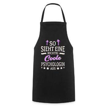 So sieht eine richtig coole Psychologin aus - Kochschürze - Schwarz - Vorne - AI Model Male 185 dark (185cm)