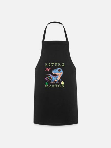 prehistoric dinosaur carnivorous raptor cretaceous - Cooking Apron - black