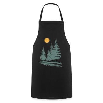 Sunlit Pine Silhouette - Cooking Apron - black - Front - AI Model Male 185 dark (185cm)