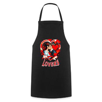 Lovers - Cooking Apron - black - Front - AI Model Male 185 dark (185cm)
