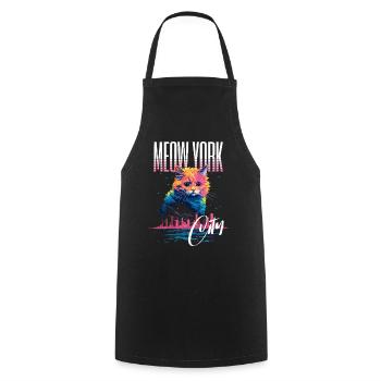 New York City Katze Meow Stadt Skyline Amerika USA - Kochschürze - Schwarz - Vorne - AI Model Male 185 dark (185cm)