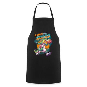 Basketball Dinosaur T-Rex Basketball Player - Cooking Apron - black - Front - AI Model Male 185 dark (185cm)