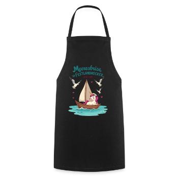 Sail unicorn ahoy ! - Cooking Apron - black - Front - AI Model Male 185 dark (185cm)