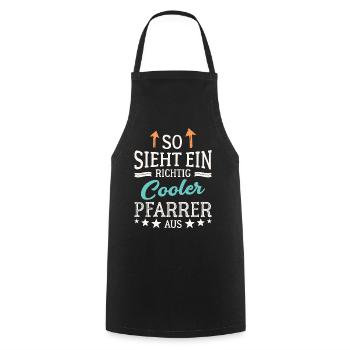 So sieht ein richtig cooler Pfarrer aus Pastor - Kochschürze - Schwarz - Vorne - AI Model Male 185 dark (185cm)