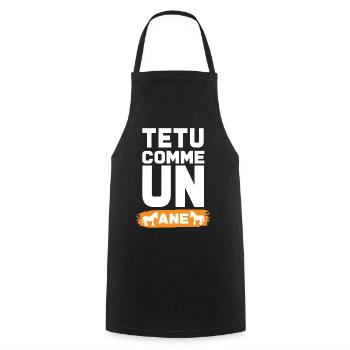 TEXT LIKE A DONKEY - Cooking Apron - black - Front - AI Model Male 185 dark (185cm)