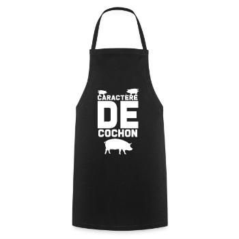 Humour Terroir Charcutier Cochon - Tablier de cuisine - noir - Devant - AI Model Male 185 dark (185cm)
