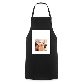 Playful Cat Portrait with Sniffing Detail - Cooking Apron - black - Front - AI Model Male 185 dark (185cm)