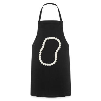 Elegant Pearl Beaded Necklace Design - Cooking Apron - black - Front - AI Model Male 185 dark (185cm)