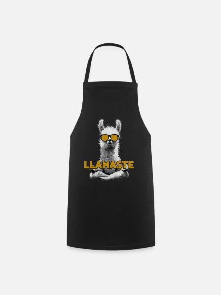 Llamaste – Lama de yoga avec lunettes de soleil - Tablier de cuisine - noir