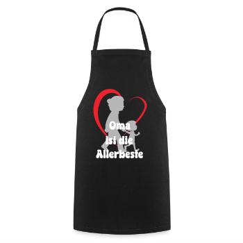 Grandma is the very best heart love Grandma with grandson - Cooking Apron - black - Front - AI Model Male 185 dark (185cm)