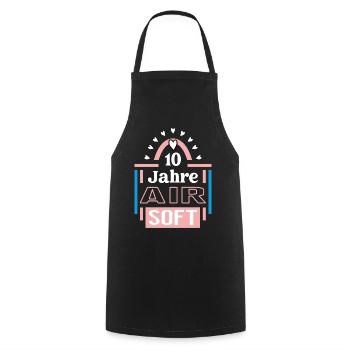Airsoft Anniversary 10 Years Coach Player - Cooking Apron - black - Front - AI Model Male 185 dark (185cm)