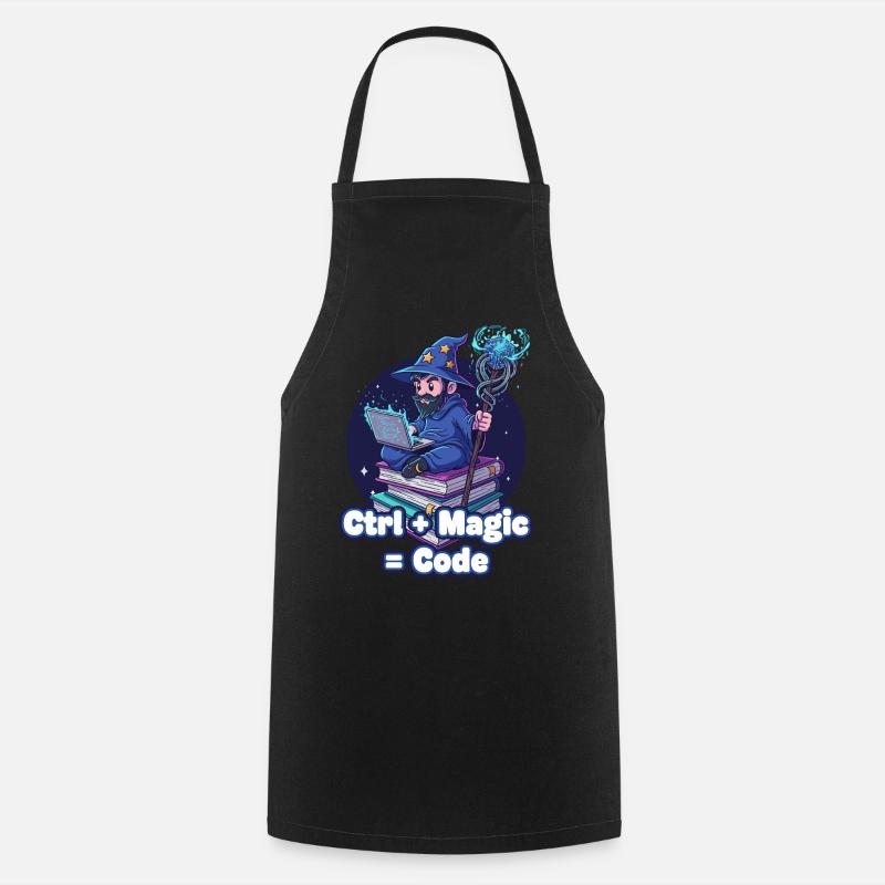 Ctrl Magic Code Zauberer - Kochschürze - Schwarz