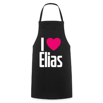 I Love Elias Pink Heart I Love Elias - Cooking Apron - black - Front - AI Model Male 185 dark (185cm)