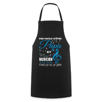 It's not easy to be a dad and a musician at the same time - Cooking Apron - black - Front - AI Model Male 185 dark (185cm)