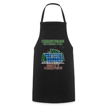 Camping de Noël - Tablier de cuisine - noir - Devant - AI Model Male 185 dark (185cm)