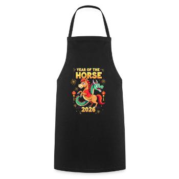 Chinese New Year Of The Horse 2026 - Kochschürze - Schwarz - Vorne - AI Model Male 185 dark (185cm)