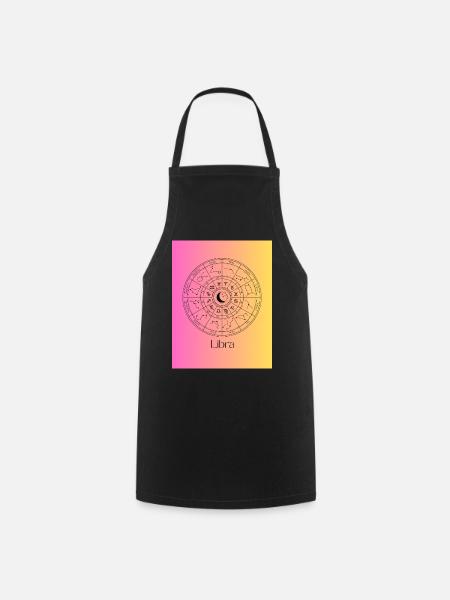 Libra Zodiac Circle Balance - Cooking Apron - black