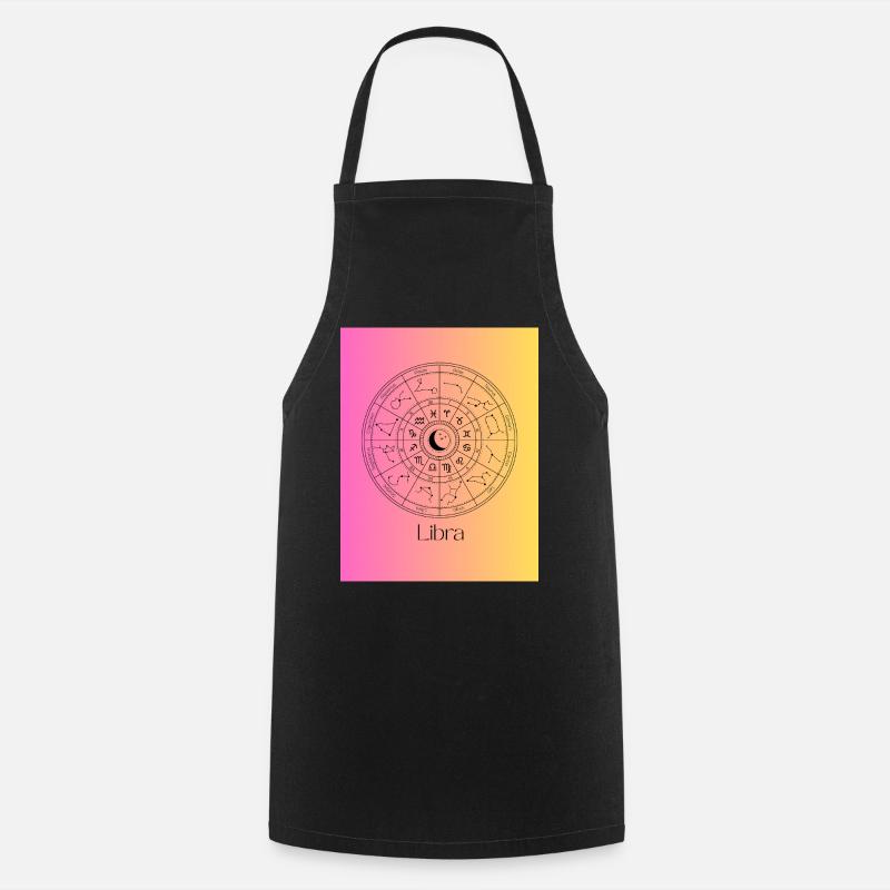 Libra Zodiac Circle Balance - Cooking Apron - black