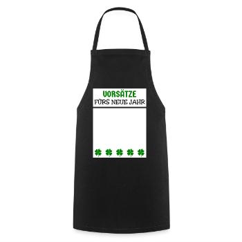New Year's Eve New Year's Eve Shamrock New Year's Resolutions - Cooking Apron - black - Front - AI Model Male 185 dark (185cm)