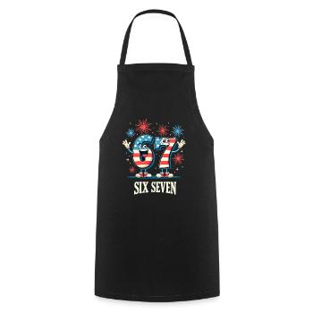 US Flag 67 Memes Six Seven - Cooking Apron - black - Front - AI Model Male 185 dark (185cm)