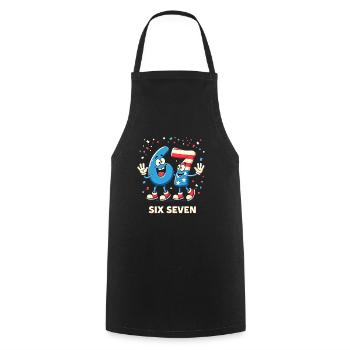 US Flag 67 Memes Six Seven - Cooking Apron - black - Front - AI Model Male 185 dark (185cm)