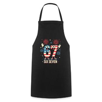 US Flag 67 Memes Six Seven - Cooking Apron - black - Front - AI Model Male 185 dark (185cm)