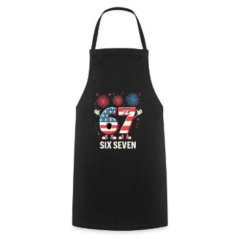 US Flag 67 Memes Six Seven - Cooking Apron - black - Front - AI Model Male 185 dark (185cm)