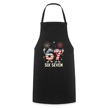 US Flag 67 Memes Six Seven - Cooking Apron - black - Front - AI Model Male 185 dark (185cm)