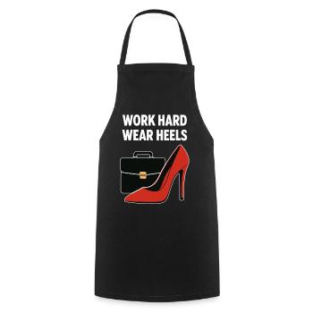 Business Babe : Talons à la Travail Dur - Tablier de cuisine - noir - Devant - AI Model Male 185 dark (185cm)