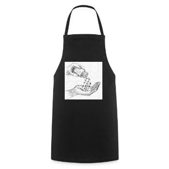 Music is my medicine  - Cooking Apron - black - Front - AI Model Male 185 dark (185cm)