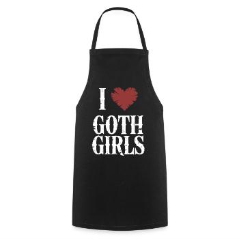 J’aime les filles gothiques - Tablier de cuisine - noir - Devant - AI Model Male 185 dark (185cm)