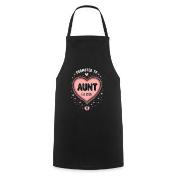 Aunt 2026 Aunt 2026 Promoted to Aunt 2026 - Cooking Apron - black - Front - AI Model Male 185 dark (185cm)