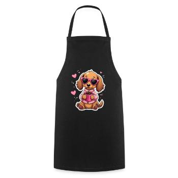 Dackel Dachshund Tekel - Kochschürze - Schwarz - Vorne - AI Model Male 185 dark (185cm)