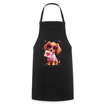 Dackel Dachshund Tekel - Kochschürze - Schwarz - Vorne - AI Model Male 185 dark (185cm)