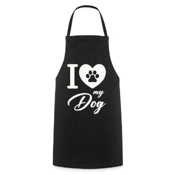 I love my dog - Cooking Apron - black - Front - AI Model Male 185 dark (185cm)