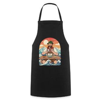 Weißwurst Alpen Kawaii Anime - Cooking Apron - black - Front - AI Model Male 185 dark (185cm)