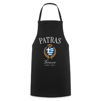Couronne des armoiries de Patras en Grèce – Souvenir de voyage - Tablier de cuisine - noir - Devant - AI Model Male 185 dark (185cm)