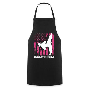 Karaté Mom USA Drapeau Arts Martiaux Maman Rose - Tablier de cuisine - noir - Devant - AI Model Male 185 dark (185cm)