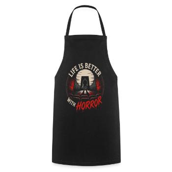 Life Is Better With Horror Retro - Cooking Apron - black - Front - AI Model Male 185 dark (185cm)