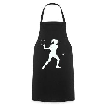 Tennis silhouette im Schwung - Kochschürze - Schwarz - Vorne - AI Model Male 185 dark (185cm)