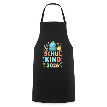 Schulkind 2026 Einschulung 2026 Schulanfang - Kochschürze - Schwarz - Vorne - AI Model Male 185 dark (185cm)
