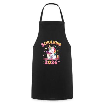 Schulkind 2026 Einschulung 2026 Schulanfang - Kochschürze - Schwarz - Vorne - AI Model Male 185 dark (185cm)