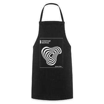 Minimal-Techno-Abstract-Vibe - Kochschürze - Schwarz - Vorne - AI Model Male 185 dark (185cm)