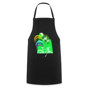 Cycle path mountains rainbow - Cooking Apron - black - Front - AI Model Male 185 dark (185cm)