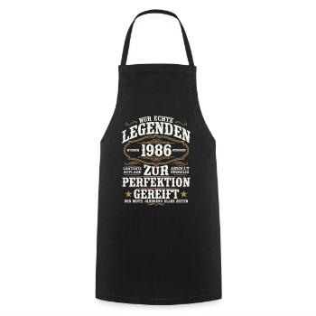 1986 Jahrgang geboren Legenden Vintage Geburtstag - Kochschürze - Schwarz - Vorne - AI Model Male 185 dark (185cm)