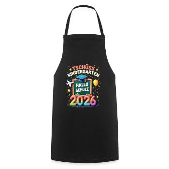 Schulkind 2026 Einschulung 2026 Schulanfang - Kochschürze - Schwarz - Vorne - AI Model Male 185 dark (185cm)