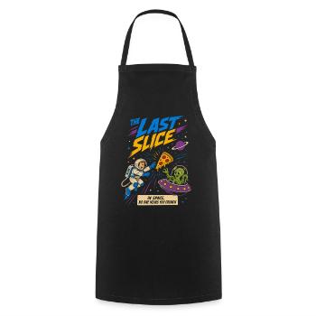 The last slice of pizza in space - Cooking Apron - black - Front - AI Model Male 185 dark (185cm)