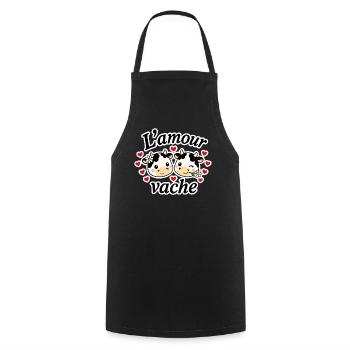 L'amour vache - Tablier de cuisine - noir - Devant - AI Model Male 185 dark (185cm)