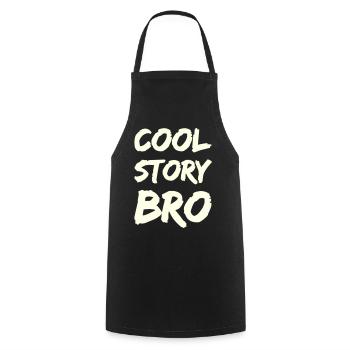 cool_story_bro- - Kochschürze - Schwarz - Vorne - AI Model Male 185 dark (185cm)