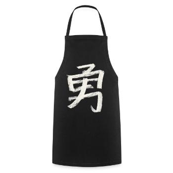 Mut (Japanisch) Schriftzeichen Kanji - Kohle - Kochschürze - Schwarz - Vorne - AI Model Male 185 dark (185cm)